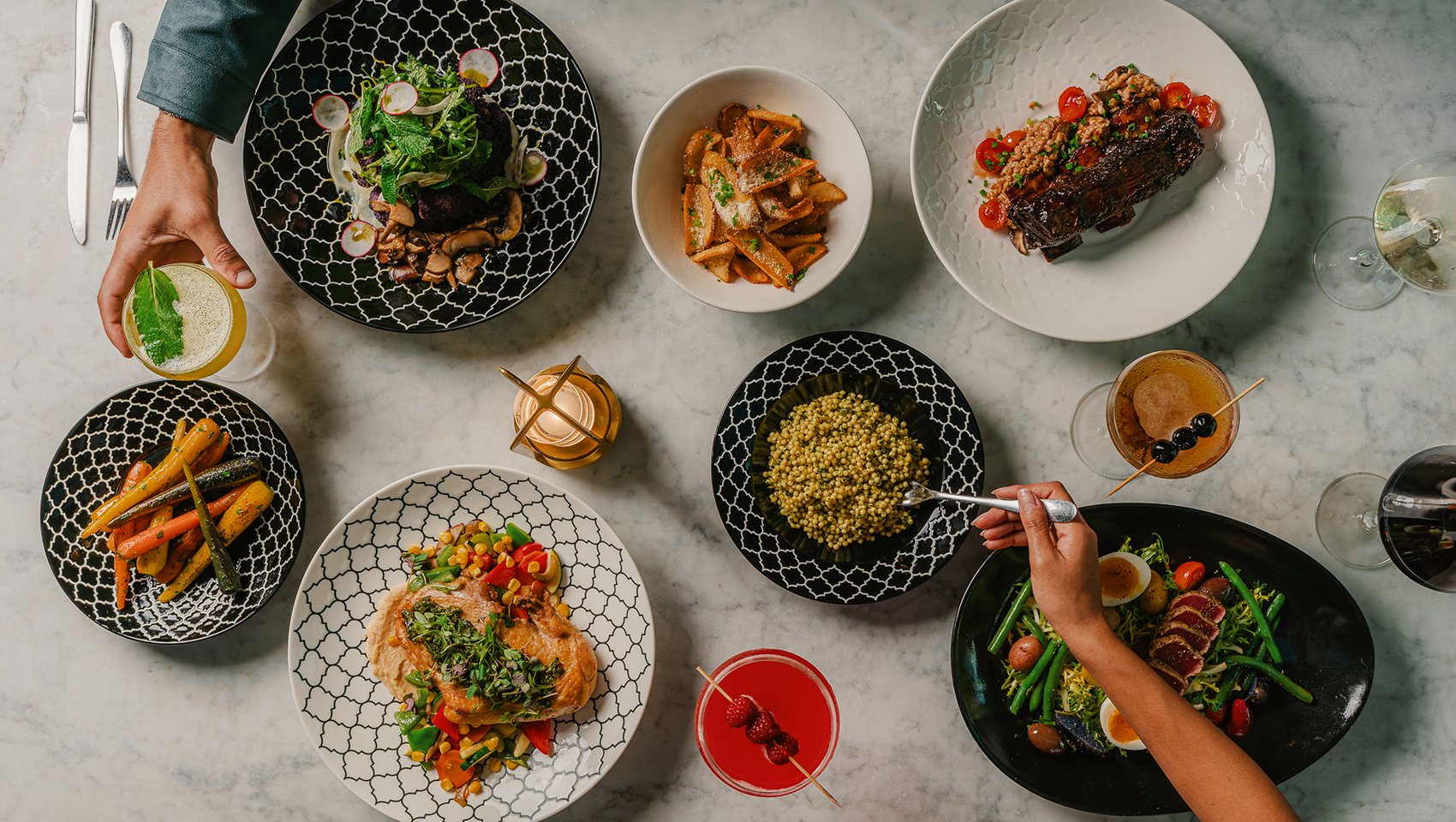 Menu items on table at Social Club